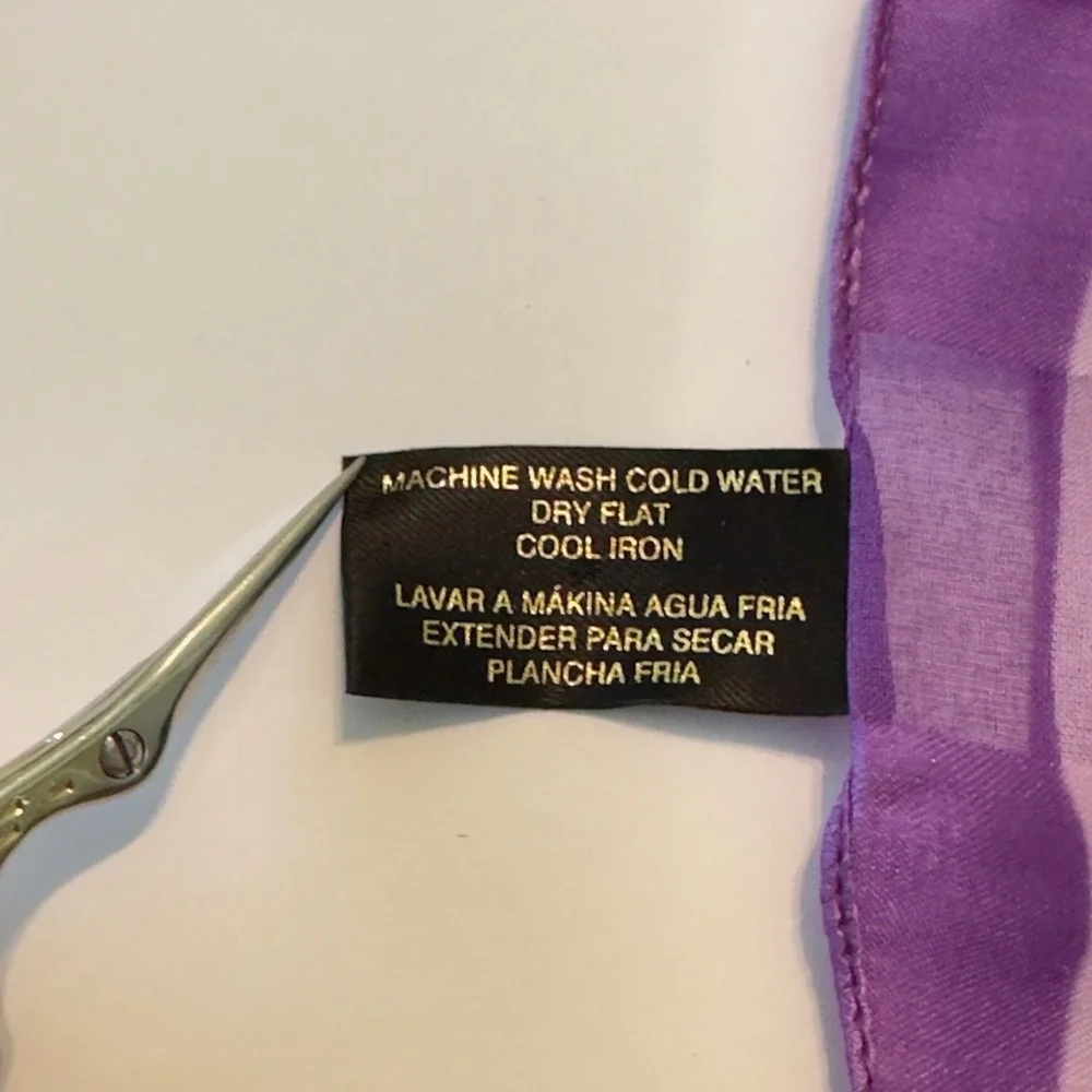 Vintage‎ Italian Floral Square Scarf Purple Pink Rose White Stripe Cottagecore
